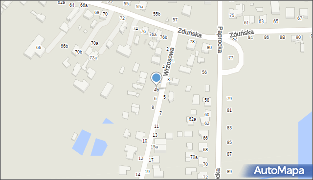 Zduńska Wola, Wrzosowa, 4b, mapa Zduńska Wola