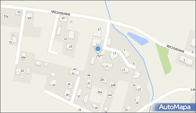 Żernica, Wrzosowa, 17b, mapa Żernica