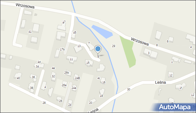 Żernica, Wrzosowa, 9, mapa Żernica