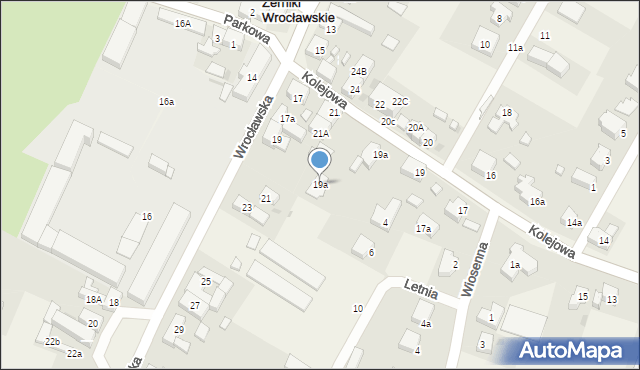 Żerniki Wrocławskie, Wrocławska, 19a, mapa Żerniki Wrocławskie