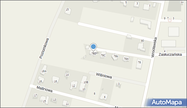 Żerniki Wrocławskie, Wrocławska, 78D, mapa Żerniki Wrocławskie