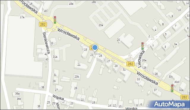 Zielona Góra, Wrocławska, 23a, mapa Zielona Góra