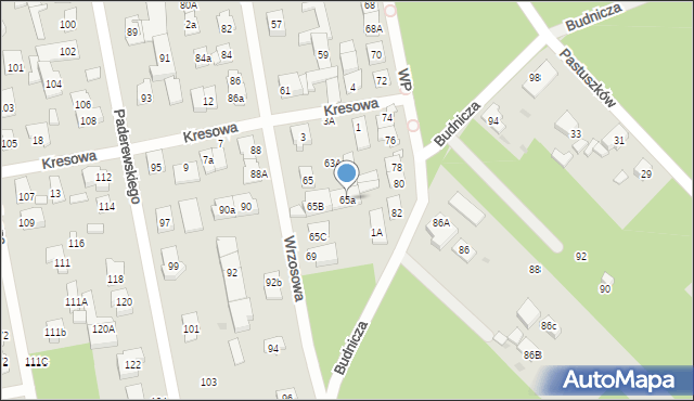 Zielonka, Wrzosowa, 65a, mapa Zielonka