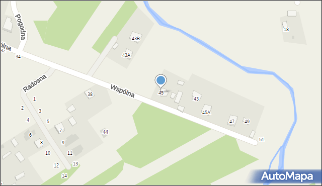 Aleksandrówka, Wspólna, 45, mapa Aleksandrówka