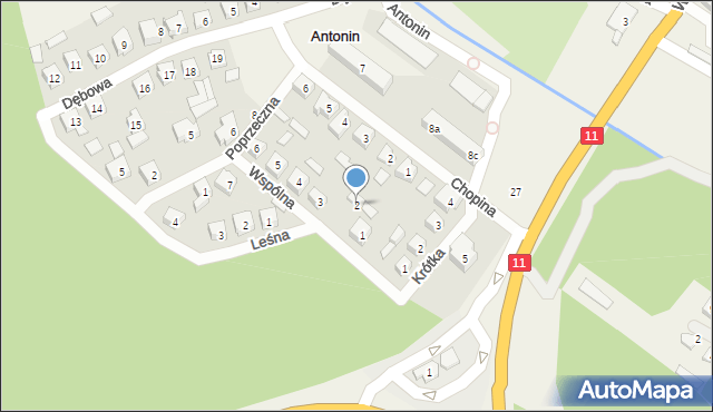 Antonin, Wspólna, 2, mapa Antonin