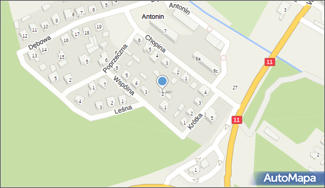 Antonin, Wspólna, 2, mapa Antonin