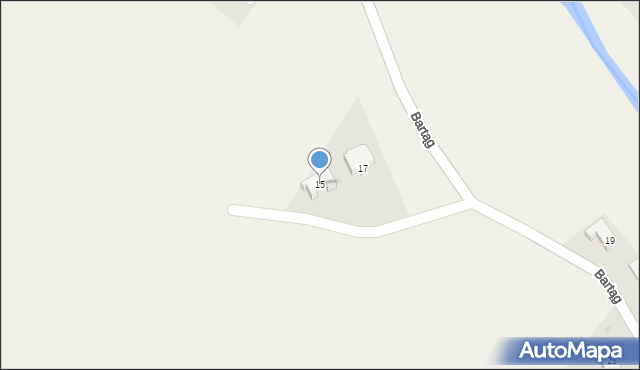 Bartąg, Wspólna, 15, mapa Bartąg