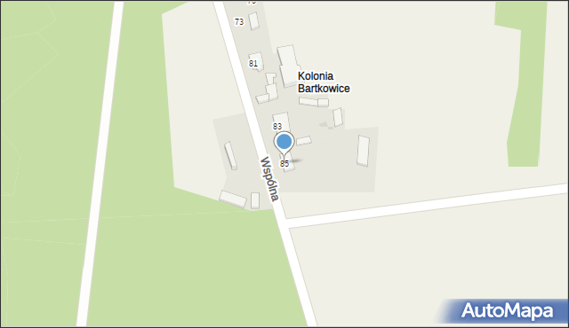 Bartkowice, Wspólna, 85, mapa Bartkowice