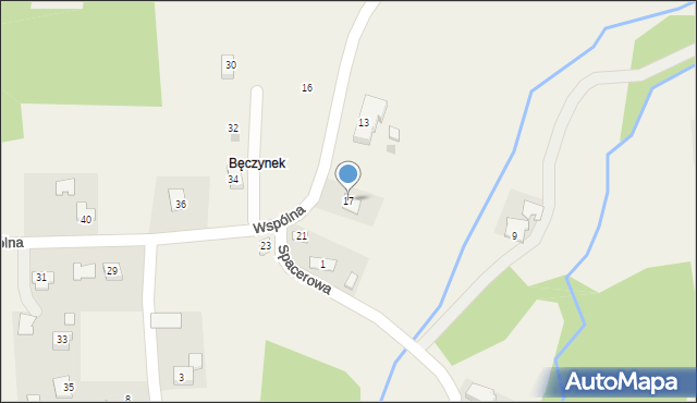 Bęczyn, Wspólna, 17, mapa Bęczyn