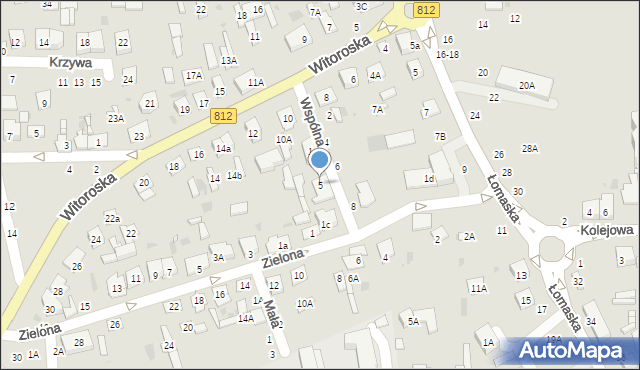 Biała Podlaska, Wspólna, 5, mapa Białej Podlaskiej