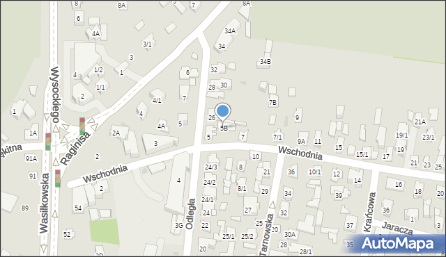 Białystok, Wschodnia, 5B, mapa Białegostoku