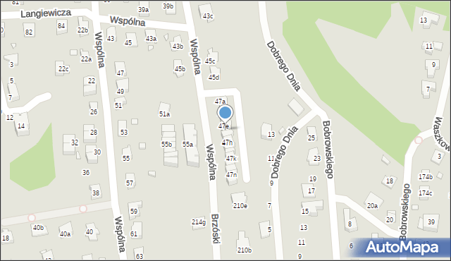 Bielsko-Biała, Wspólna, 47f, mapa Bielsko-Białej