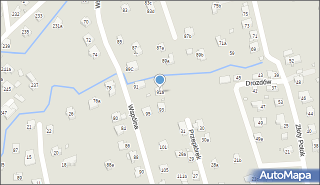 Bielsko-Biała, Wspólna, 91a, mapa Bielsko-Białej