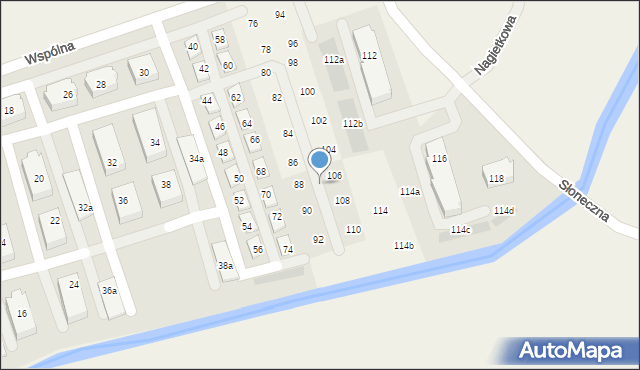 Bolszewo, Wspólna, 106, mapa Bolszewo