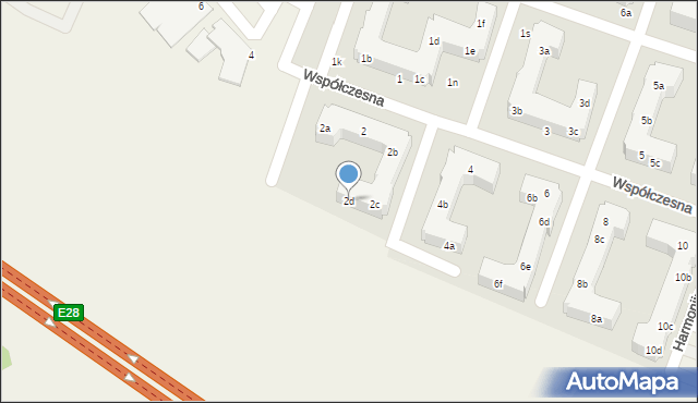 Borkowo, Współczesna, 2d, mapa Borkowo