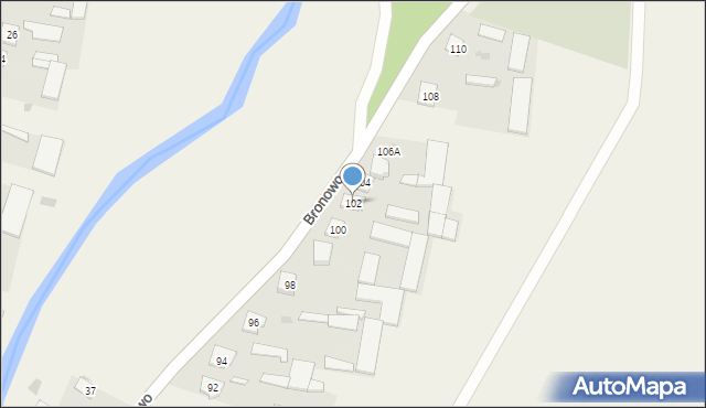 Bronowo, Wschodnia, 102, mapa Bronowo