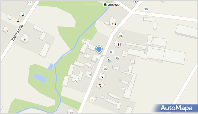 Bronowo, Wschodnia, 31, mapa Bronowo