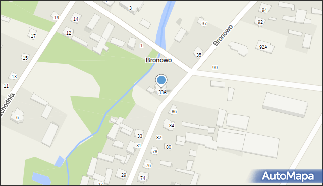 Bronowo, Wschodnia, 33A, mapa Bronowo