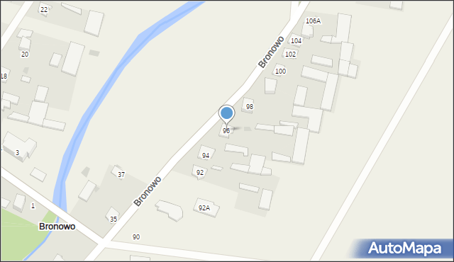 Bronowo, Wschodnia, 96, mapa Bronowo