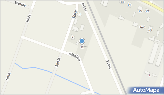 Brzeziny, Wspólna, 32, mapa Brzeziny