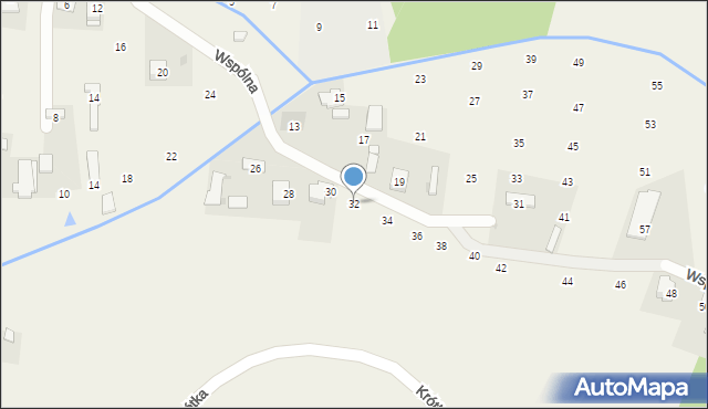 Brzozówka, Wspólna, 32, mapa Brzozówka