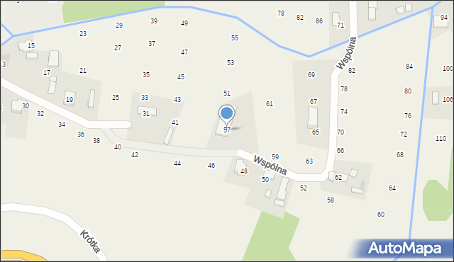 Brzozówka, Wspólna, 57, mapa Brzozówka