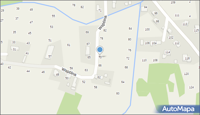 Brzozówka, Wspólna, 70, mapa Brzozówka