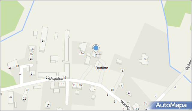 Bydlino, Wspólna, 12, mapa Bydlino