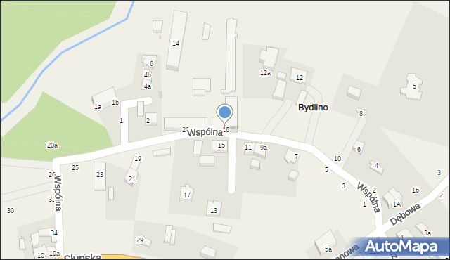 Bydlino, Wspólna, 16, mapa Bydlino