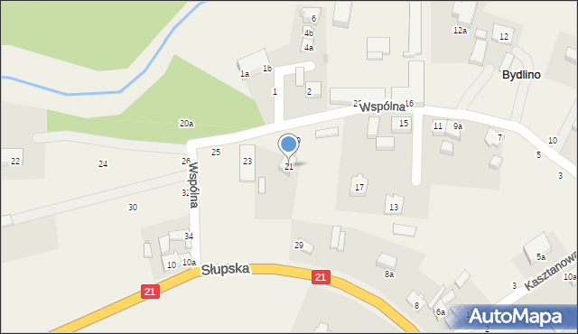 Bydlino, Wspólna, 21, mapa Bydlino