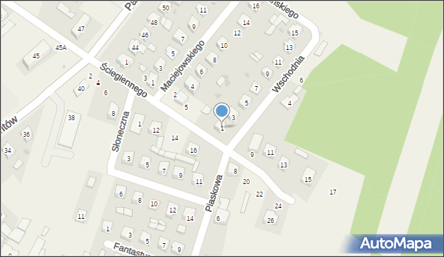 Chodel, Wschodnia, 1, mapa Chodel