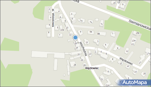 Chorzów, Wschodnia, 14, mapa Chorzów