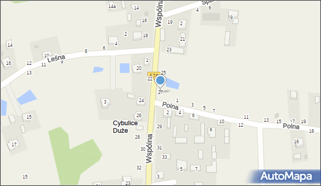 Cybulice Duże, Wspólna, 27, mapa Cybulice Duże