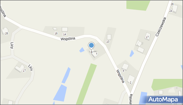 Czeczewo, Wspólna, 9, mapa Czeczewo