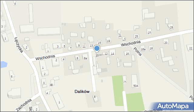 Dalików, Wschodnia, 10, mapa Dalików