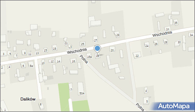 Dalików, Wschodnia, 18, mapa Dalików