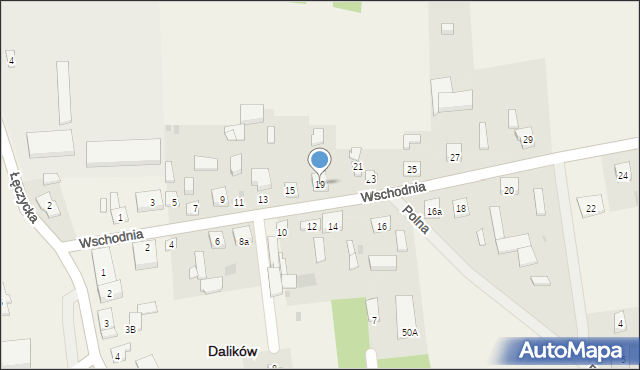 Dalików, Wschodnia, 19, mapa Dalików