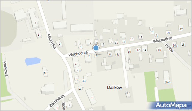 Dalików, Wschodnia, 4, mapa Dalików