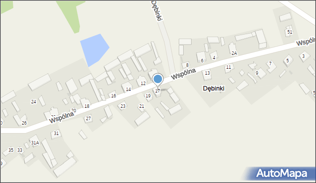 Dębinki, Wspólna, 17, mapa Dębinki