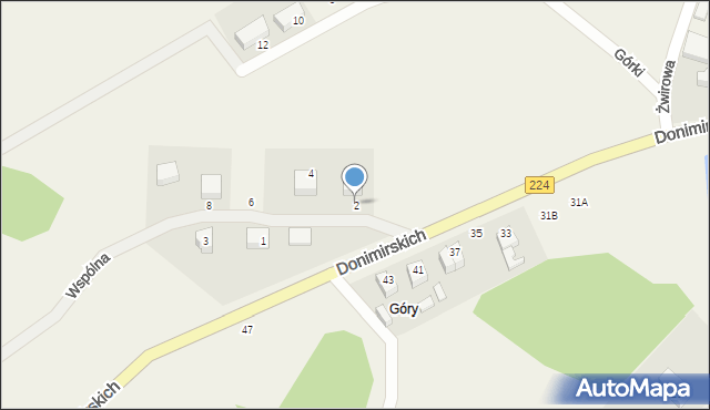 Donimierz, Wspólna, 2, mapa Donimierz