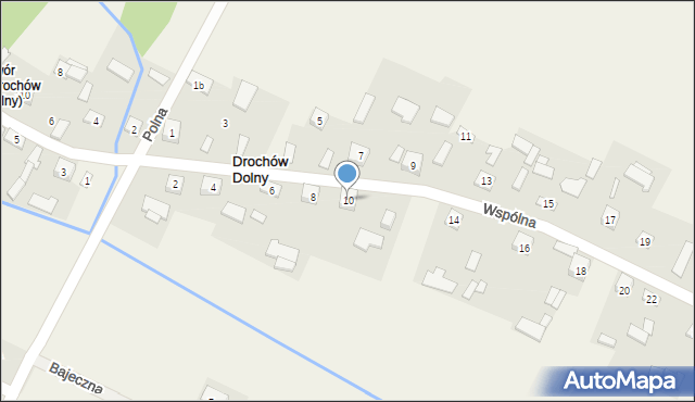 Drochów Dolny, Wspólna, 10, mapa Drochów Dolny