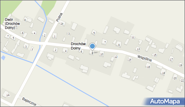 Drochów Dolny, Wspólna, 8, mapa Drochów Dolny