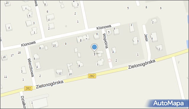 Droszków, Wspólna, 3, mapa Droszków