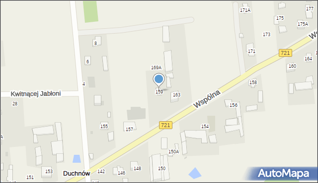 Duchnów, Wspólna, 159, mapa Duchnów