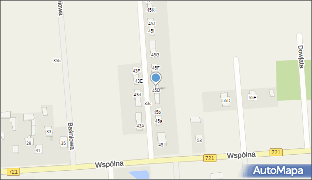 Duchnów, Wspólna, 45D, mapa Duchnów