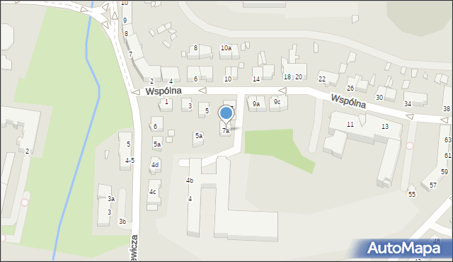 Elbląg, Wspólna, 7a, mapa Elbląga