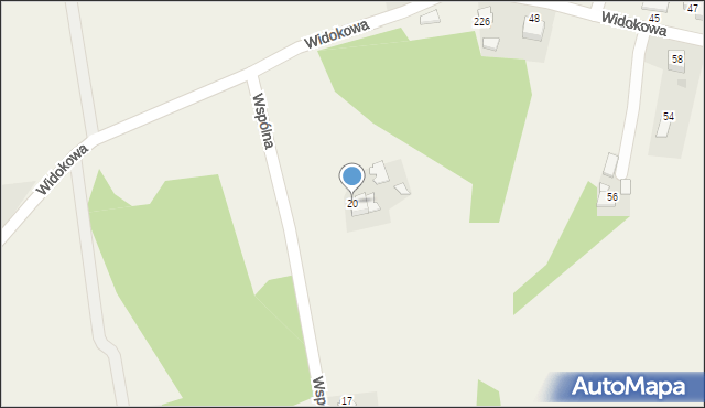 Frydrychowice, Wspólna, 20, mapa Frydrychowice