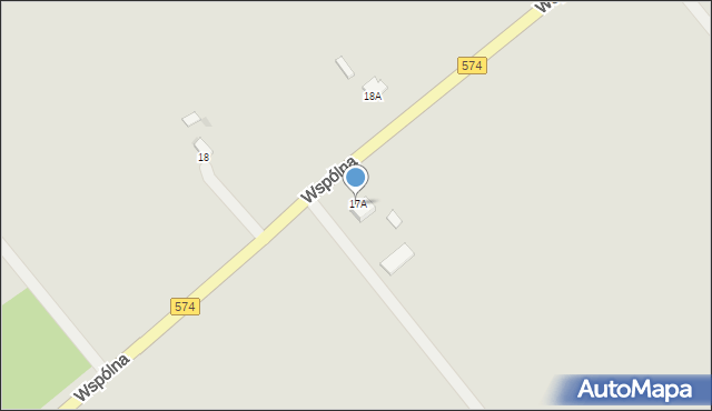 Gąbin, Wspólna, 17A, mapa Gąbin