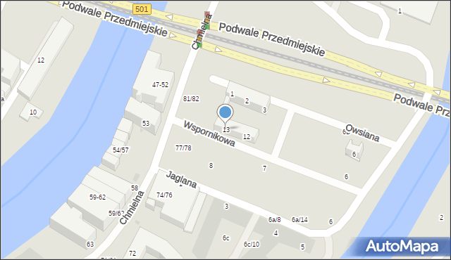 Gdańsk, Wspornikowa, 13, mapa Gdańska