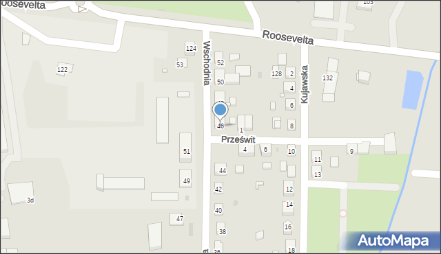 Gniezno, Wschodnia, 46, mapa Gniezna